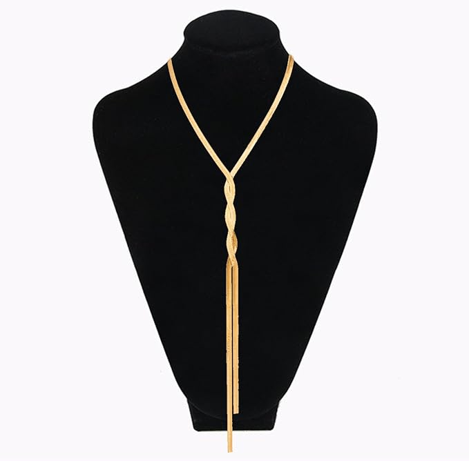 Long Snake Chain Necklace | Gold Toned Anti Tarnished Chain