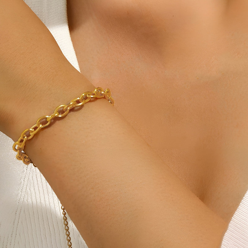 Gold Plated Stainless Steel Anti-Tarnish Rope Style Wraparound Bracelet