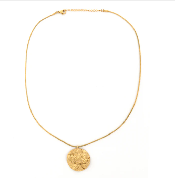 Hammered Imparied Chain Necklace Gold Plated, Waterproof and Anti-Tarnish