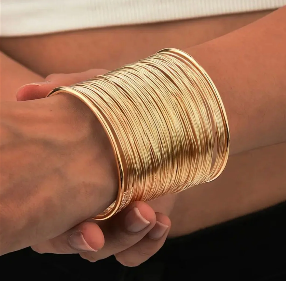 Gold Wired Cuff For Women | Anti Tarnished