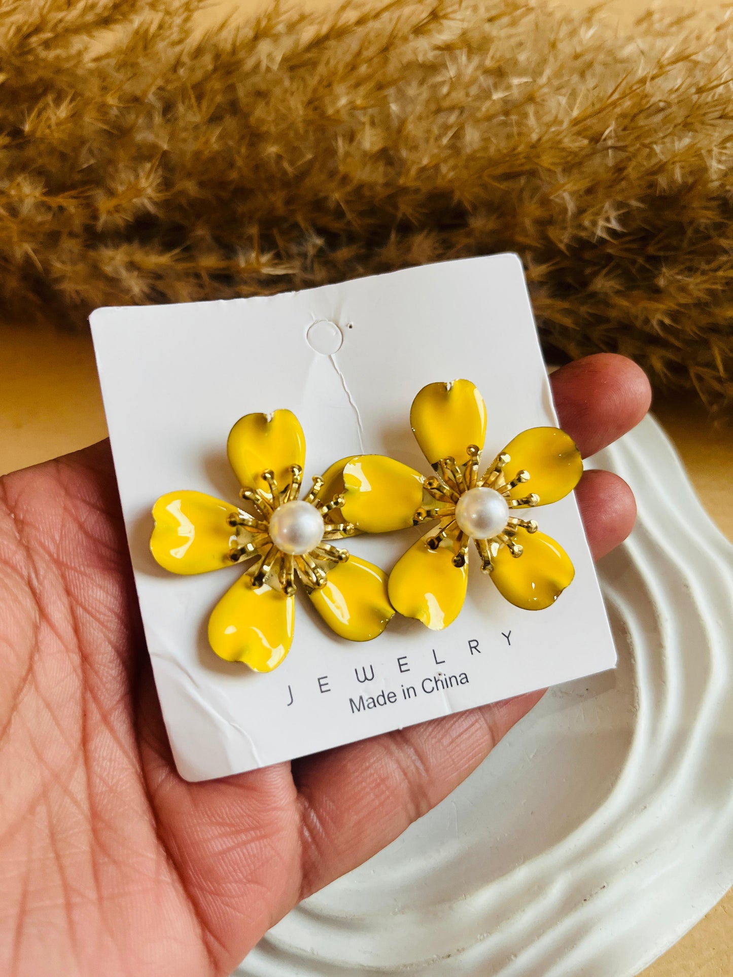 Yellow Floral Earring
