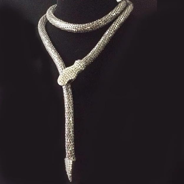 Serpent Necklace Choker Bracelet Belt Silver Toned (Multiway Jewelry)