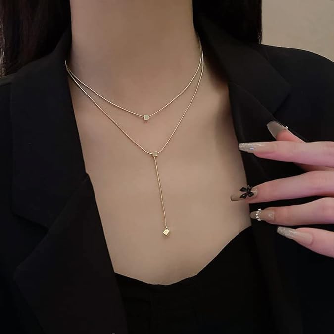 Diced Double Layer Anti Tarnished Necklace Chain | Stainless Steel