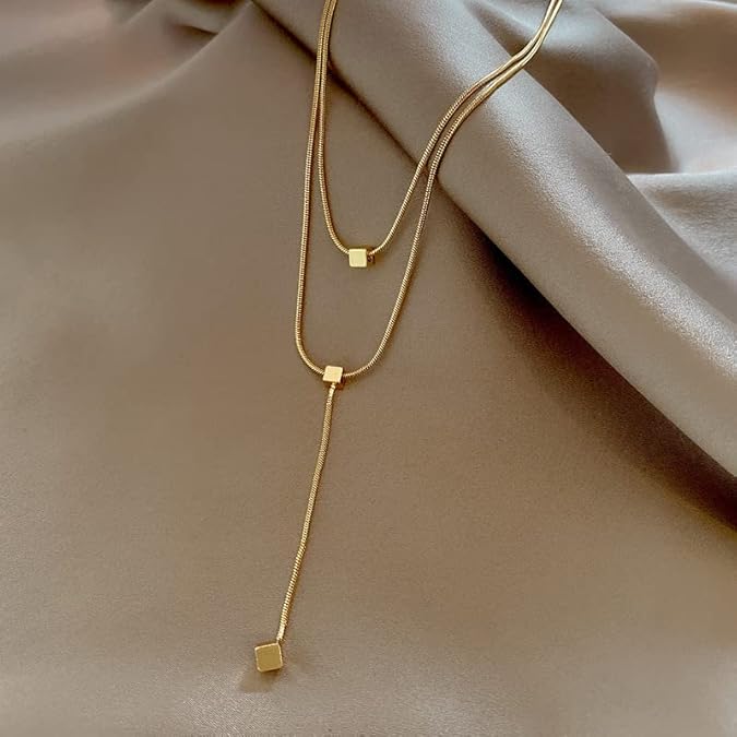 Diced Double Layer Anti Tarnished Necklace Chain | Stainless Steel