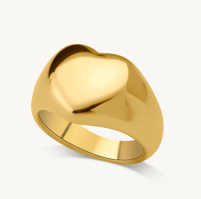 Chunky Heart Ring | 18K Stainless Steel Gold Plated Ring | Anti Tarnished