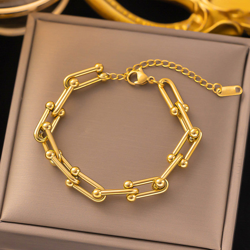 Gold Plated Stainless Steel Anti Tarnish Rope Design Wraparound Bracelet For Women