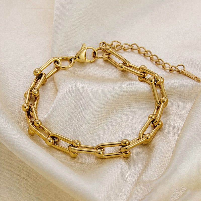 Gold Plated Stainless Steel Anti Tarnish Rope Design Wraparound Bracelet For Women