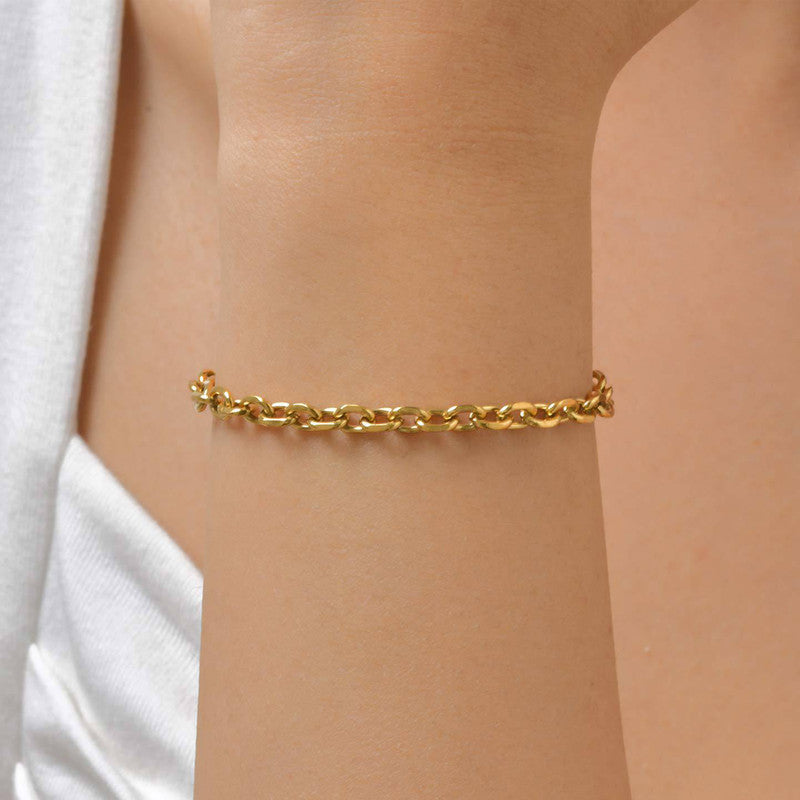 Gold Plated Stainless Steel Anti-Tarnish Rope Style Wraparound Bracelet