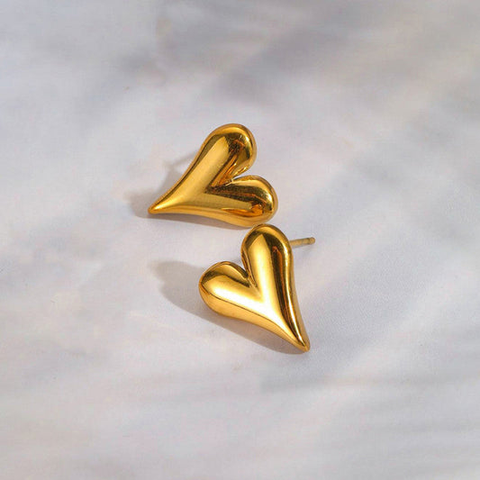 Gold Plated Anti Tarnish Heart Themed Earrings