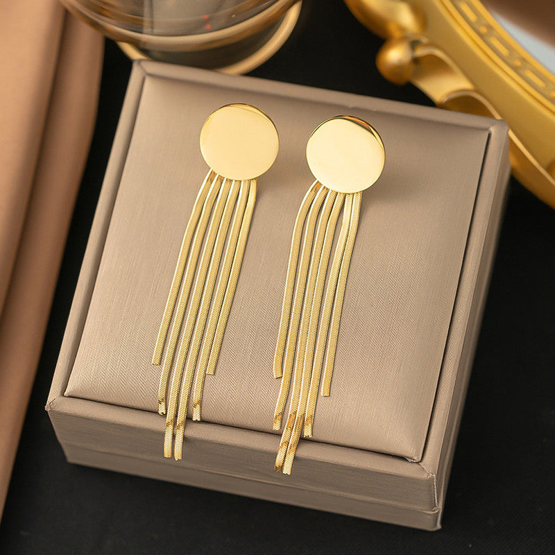 Geometric Statement Tassel Earrings For Women