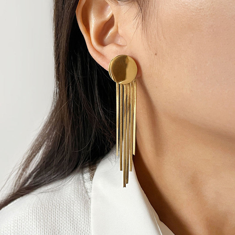 Geometric Statement Tassel Earrings For Women