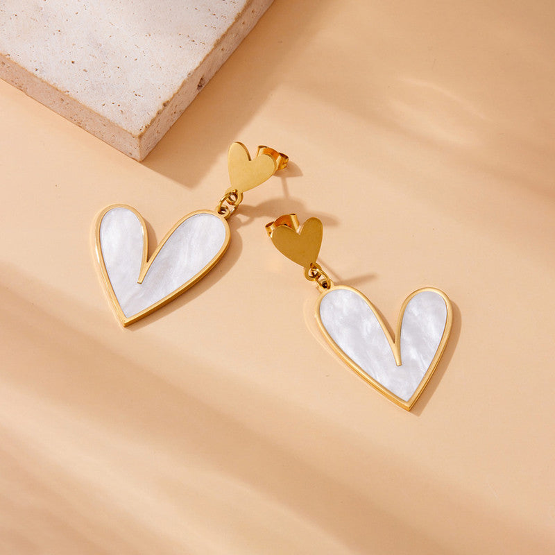 Heart Themed Drop Earrings For Women