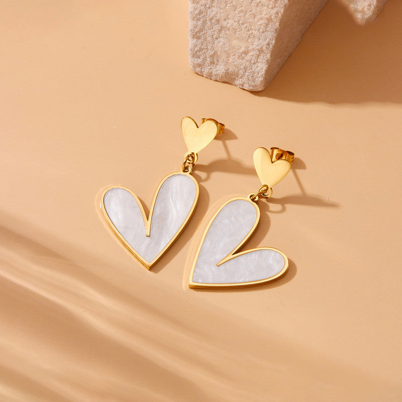 Heart Themed Drop Earrings For Women