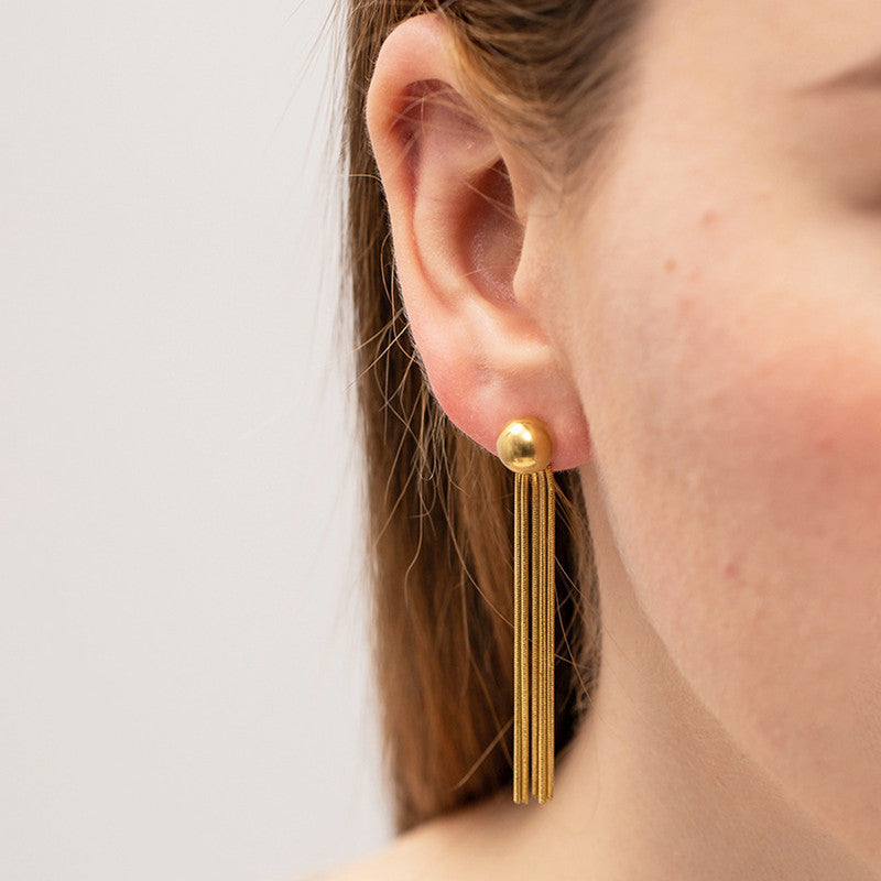 Gold Contemporary Tassel Earrings (Small)