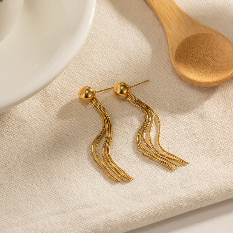 Gold Contemporary Tassel Earrings (Small)