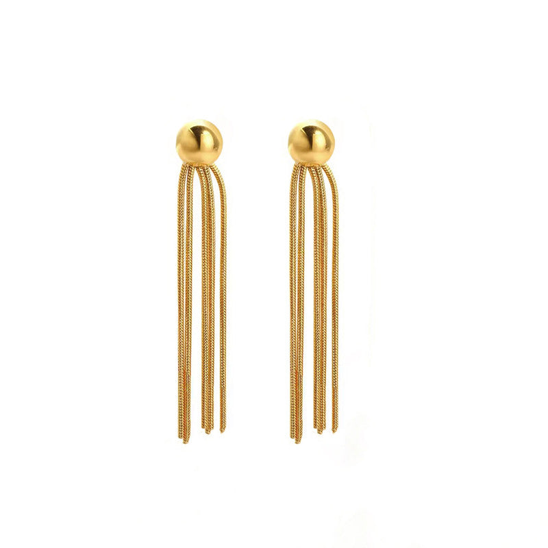 Gold Contemporary Tassel Earrings (Small)