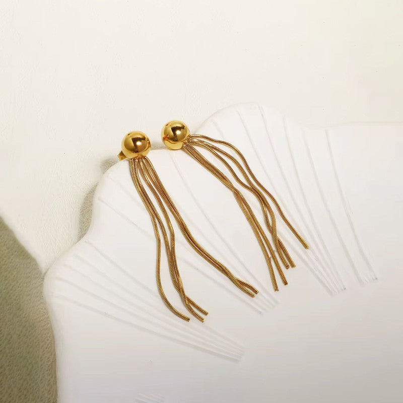 Gold Contemporary Tassel Earrings (Small)