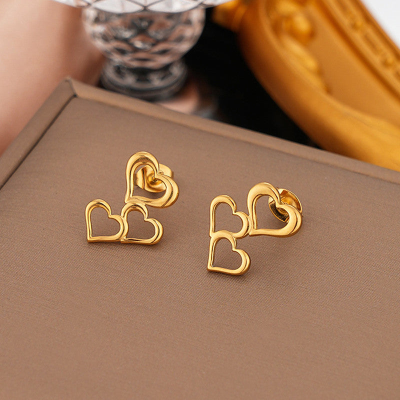 Heart Themed Stud Earrings