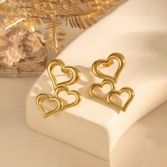 Heart Themed Stud Earrings