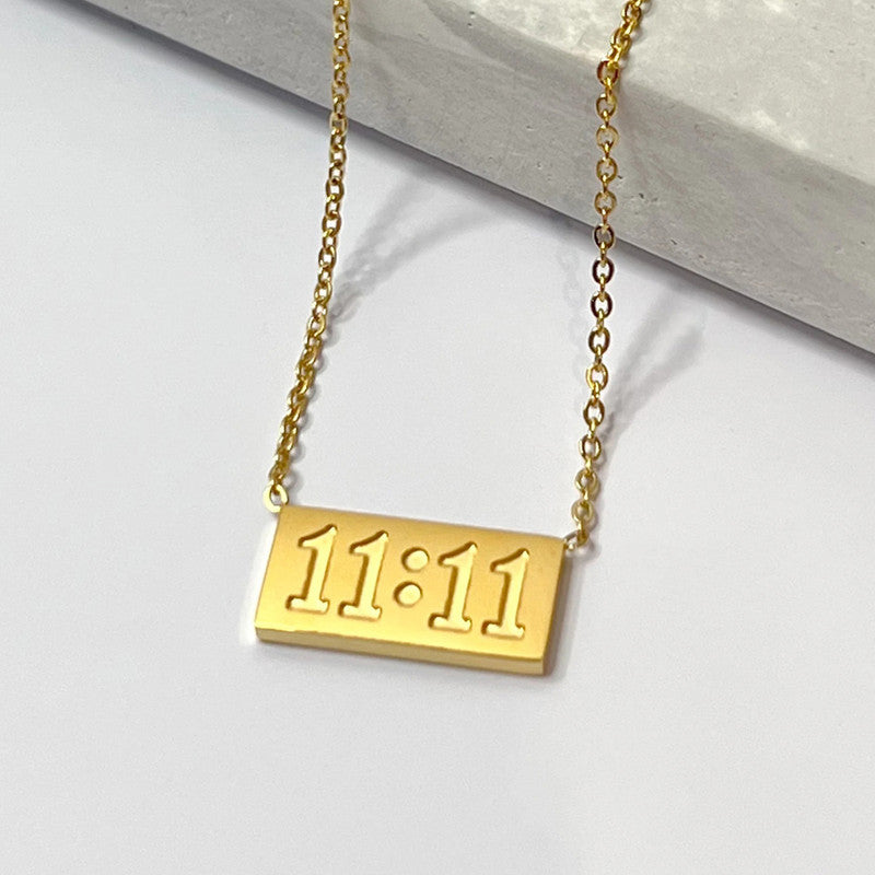 Gold-Plated Anti Tarnish 11:11 Stainless Steel Pendant