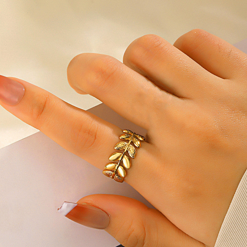 Gold Plated Anti Tarnish Stainless Steel Contemporary Adjustable Finger Ring