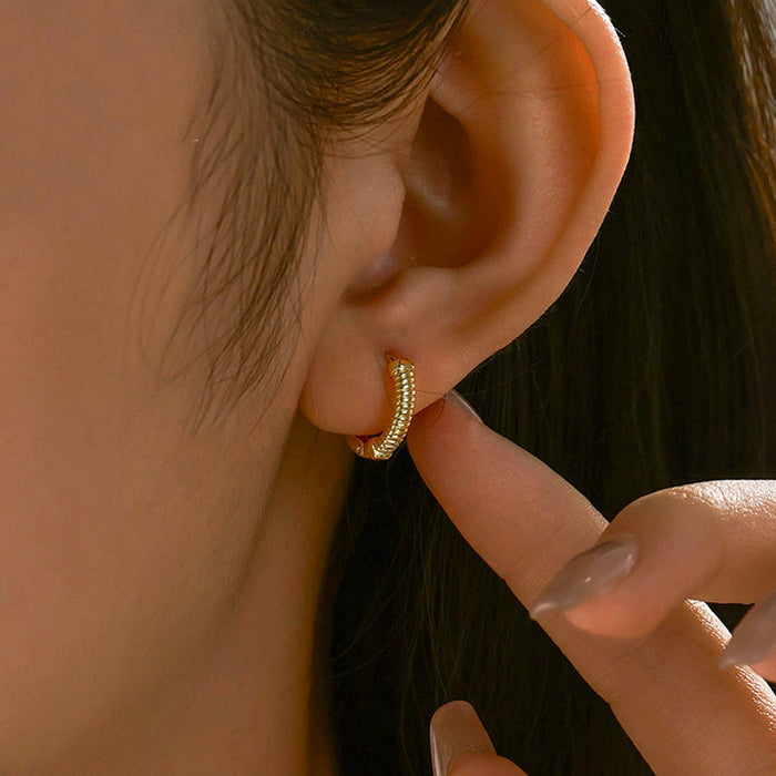 Gold-Plated Gold Toned Contemporary Hoop Earring