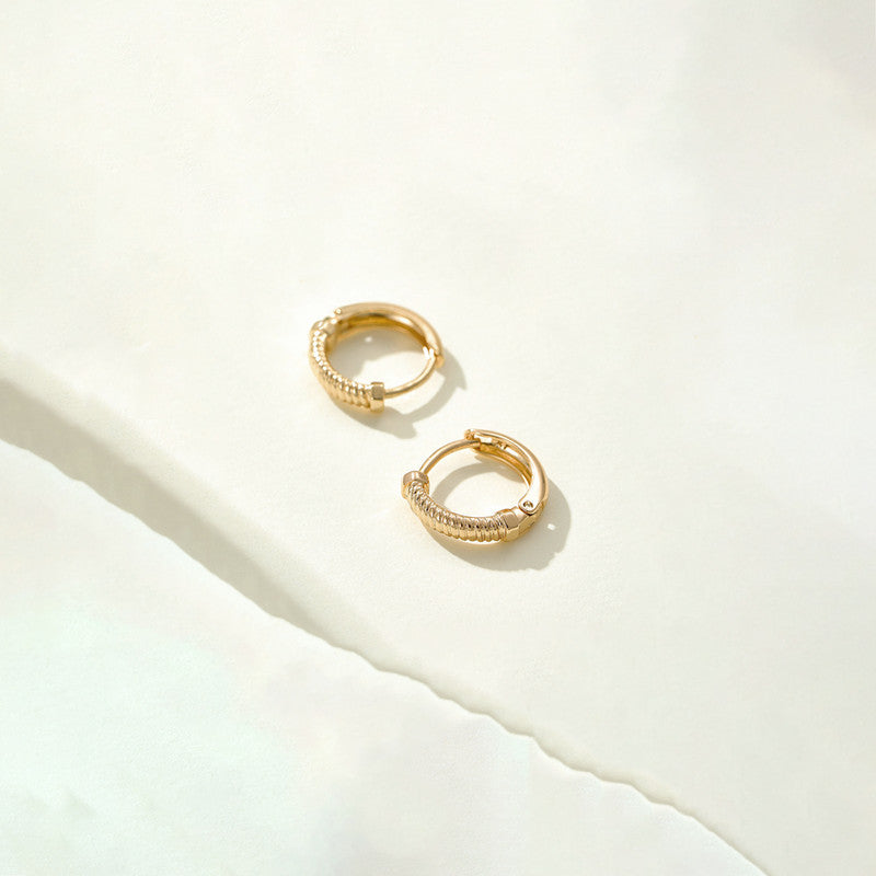Gold-Plated Gold Toned Contemporary Hoop Earring