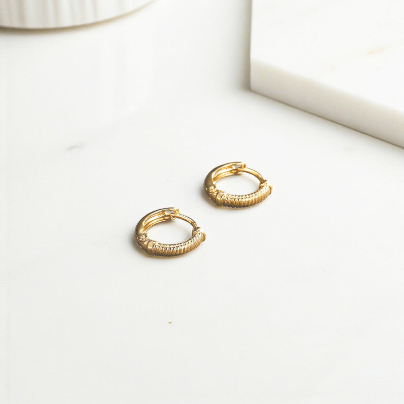 Gold-Plated Gold Toned Contemporary Hoop Earring