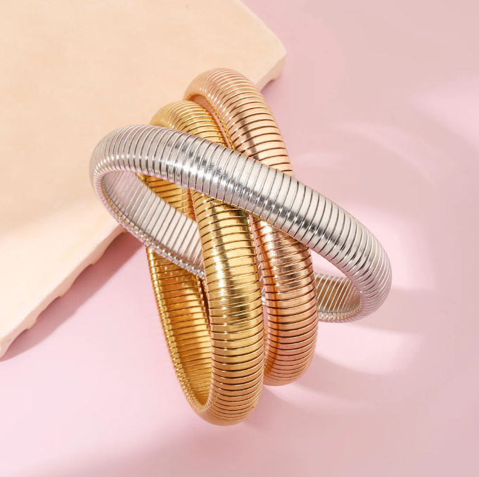 Wrap Up Bold Gold Bracelet (Multicolor) | Anti Tarnished