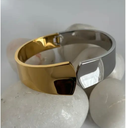 Dual Toned Bracelet Cuff | Anti Tarnished