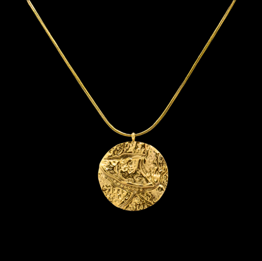 Hammered Imparied Chain Necklace Gold Plated, Waterproof and Anti-Tarnish