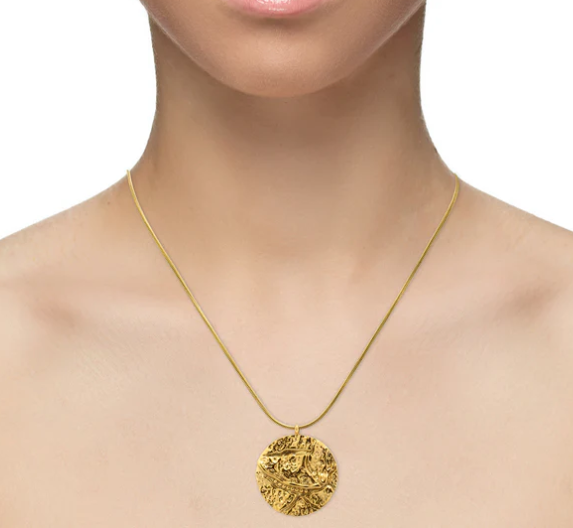 Hammered Imparied Chain Necklace Gold Plated, Waterproof and Anti-Tarnish