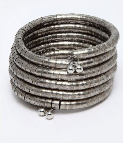 Silver-Plated Spring Coil Bangle
