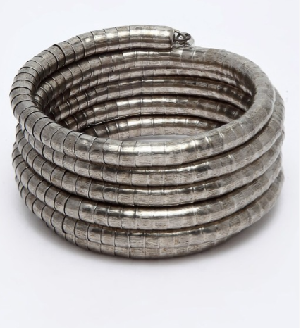 Silver-Plated Spring Coil Bangle
