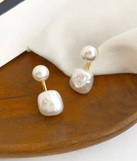 Gold Plated Pearl Drop Earrings