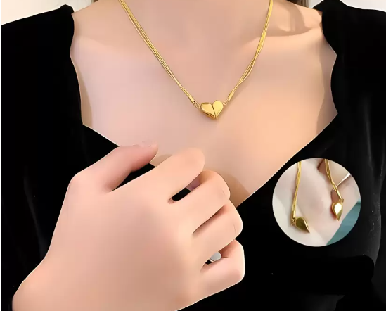 Korean Heart Necklace Chain | Multiway Anti Tarnished Jewelry