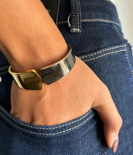 Dual Toned Bracelet Cuff | Anti Tarnished