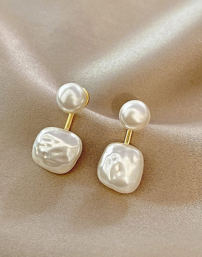 Gold Plated Pearl Drop Earrings