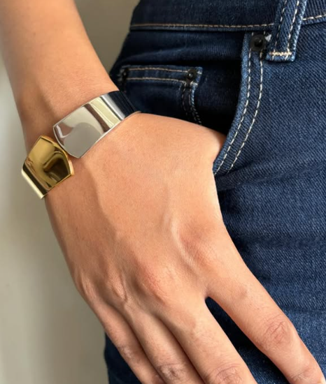 Dual Toned Bracelet Cuff | Anti Tarnished
