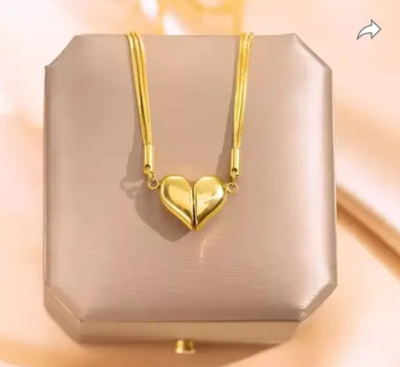 Korean Heart Necklace Chain | Multiway Anti Tarnished Jewelry