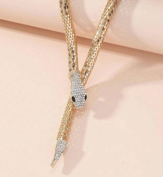 Serpent Necklace Choker Bracelet Belt Gold Toned (Multiway Jewelry)