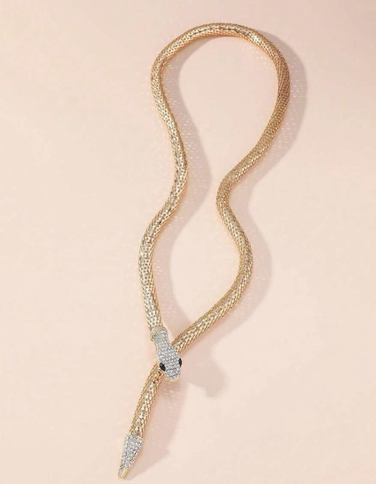 Serpent Necklace Choker Bracelet Belt Gold Toned (Multiway Jewelry)