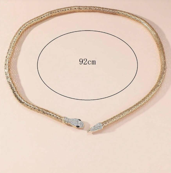 Serpent Necklace Choker Bracelet Belt Gold Toned (Multiway Jewelry)
