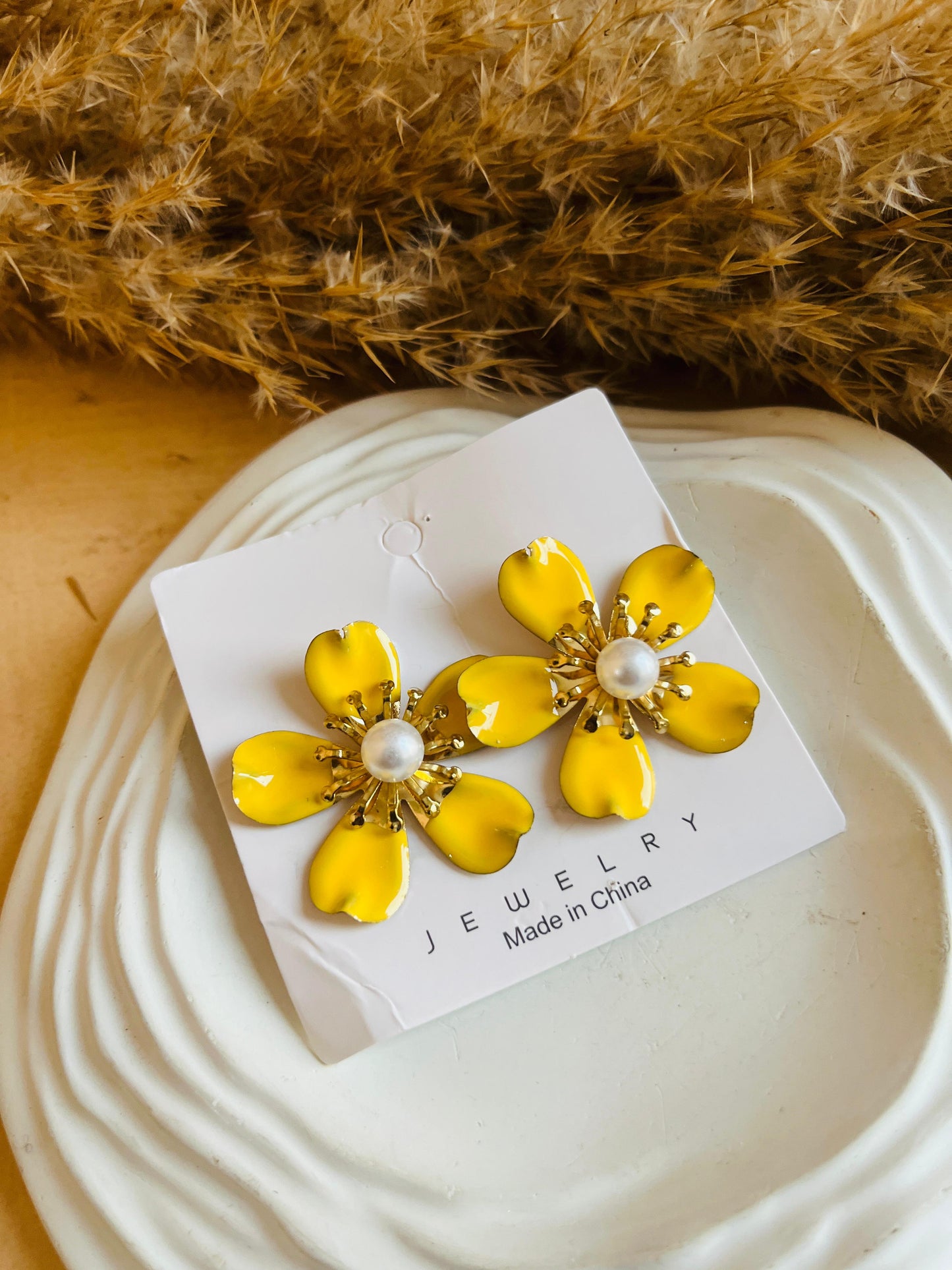 Yellow Floral Earring